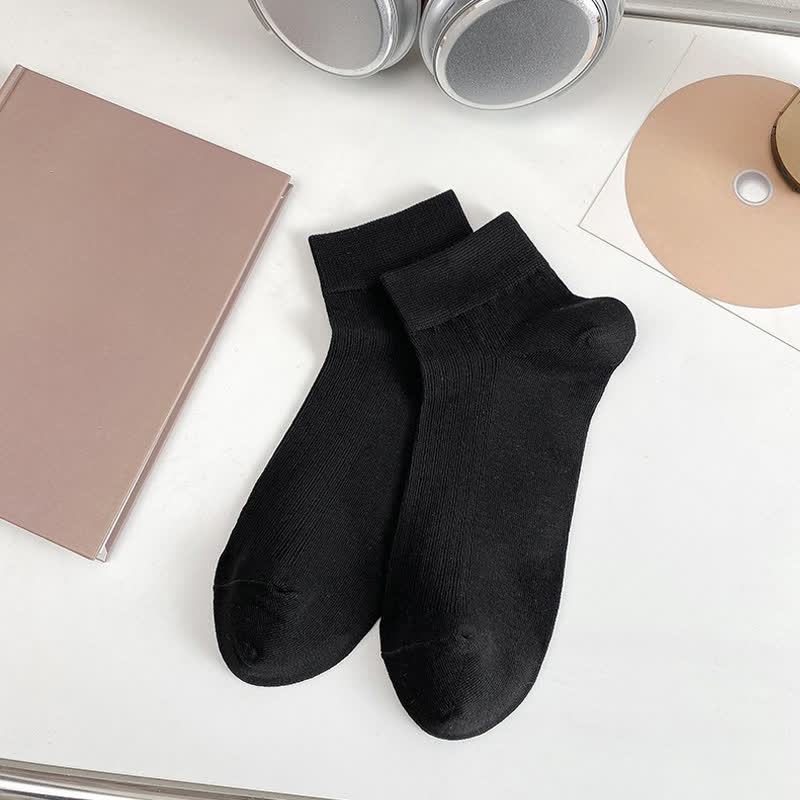 Plusock Soft Stretch Ankle Socks (5 Pairs) - Black - EU36-44(US3-10) - image 7