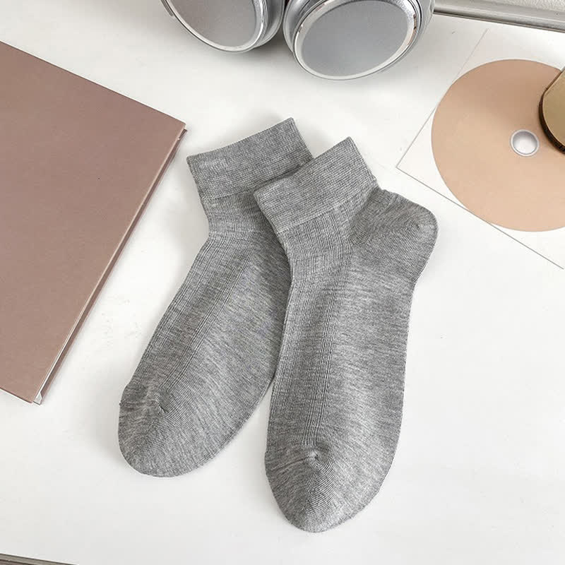 Plusock Soft Stretch Ankle Socks (5 Pairs) - Light Gray - EU36-44(US3-10) - image 10