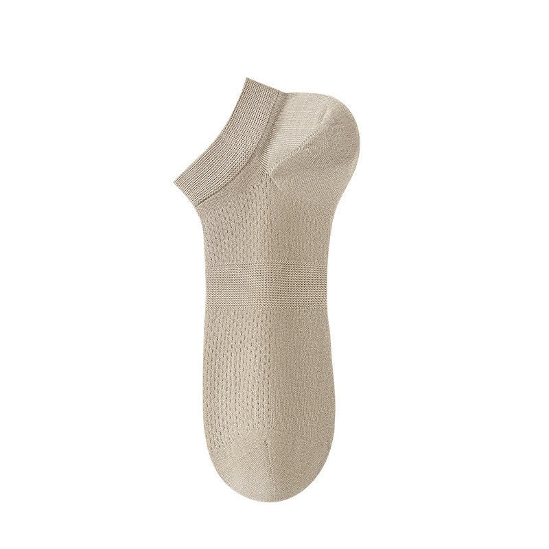 Plusock Breathable Silk Ankle Socks (8 Pairs) - Khaki - EU36-44(US3-10) - image 9
