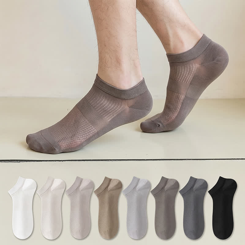 Plusock Breathable Silk Ankle Socks (8 Pairs) - Multicolor - EU36-44(US3-10) - image 0