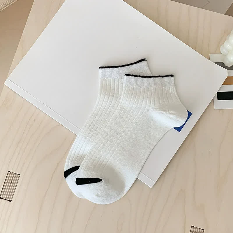 Plusock Casual Ribbed Bamboo Ankle Socks (5 Pairs) - White - EU36-44(US3-10) - image 12