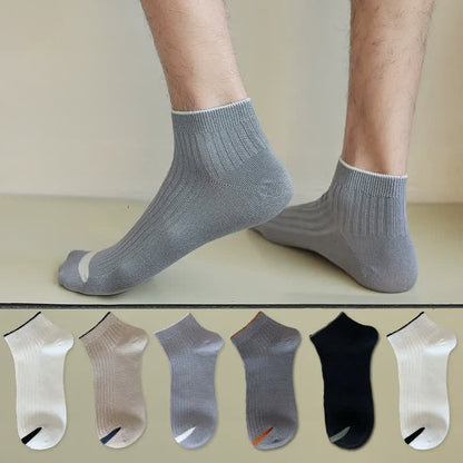 Plusock Casual Ribbed Bamboo Ankle Socks (5 Pairs) - Multicolor - EU36-44(US3-10) - image 0
