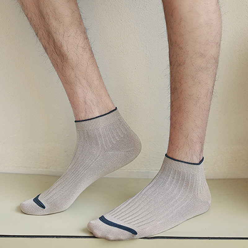 Plusock Casual Ribbed Bamboo Ankle Socks (5 Pairs) - image 1