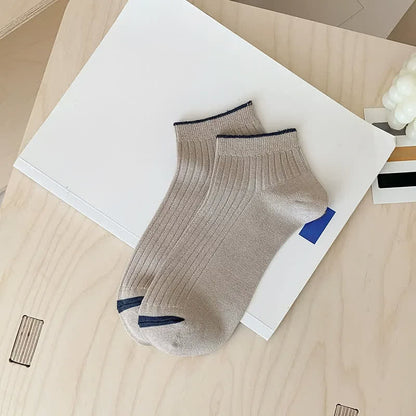 Plusock Casual Ribbed Bamboo Ankle Socks (5 Pairs) - Khaki - EU36-44(US3-10) - image 15