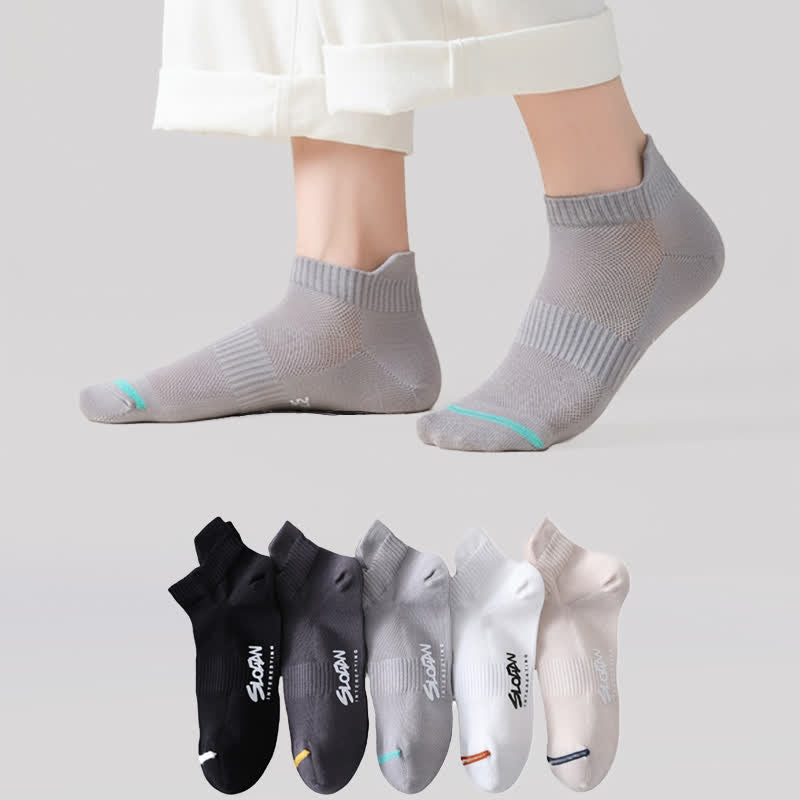 Plusock Breathable Cushioned Ankle Socks (5 Pairs) - Multicolor - EU36-44(US3-10) - image 0