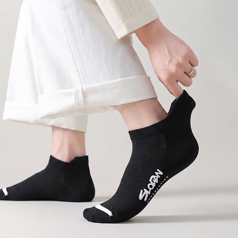 Plusock Breathable Cushioned Ankle Socks (5 Pairs) - Black - EU36-44(US3-10) - image 8