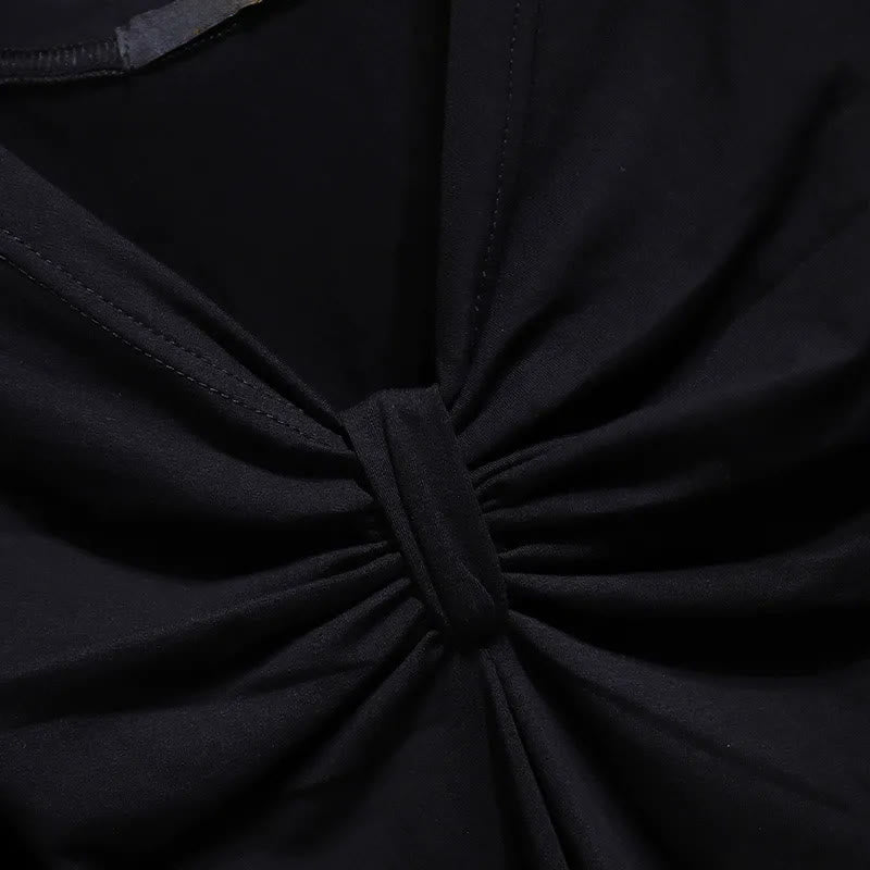 Plusock Plus Size Twist Front V Neck Cotton Stretch Blouse - image 3