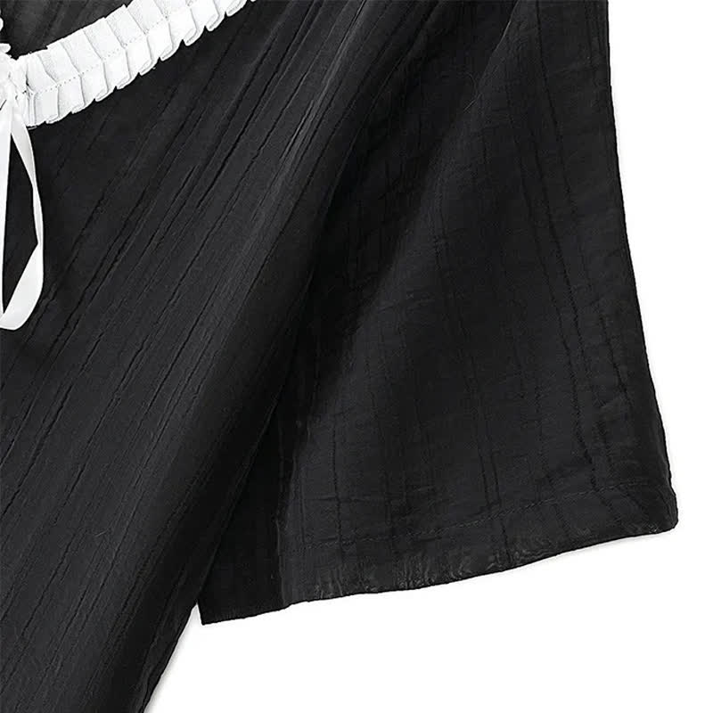 Plusock Plus Size Ruffle Tie Neck Top - image 3