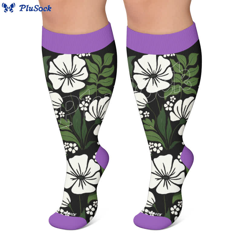 Plusock Plus Size Pastel Bloom Compression Socks - image 4