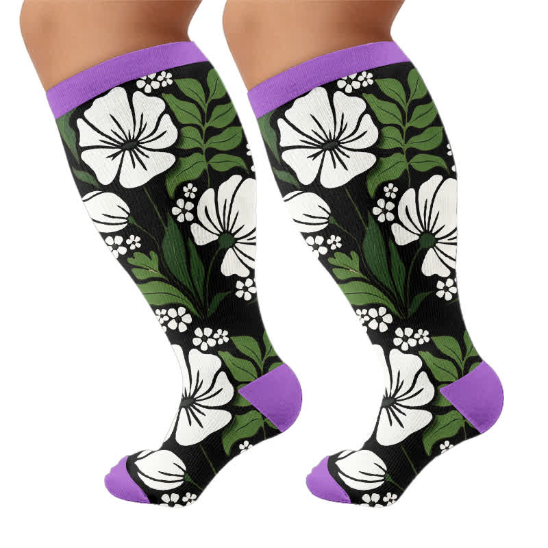 Plusock Plus Size Pastel Bloom Compression Socks - image 8