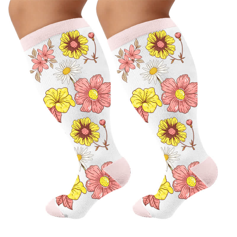 Plusock Plus Size Pastel Bloom Compression Socks - image 10