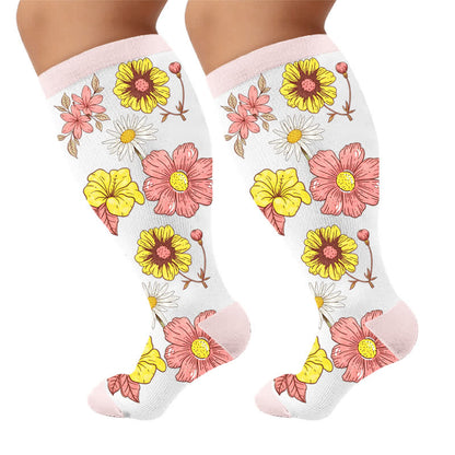 Plusock Plus Size Pastel Bloom Compression Socks - image 10