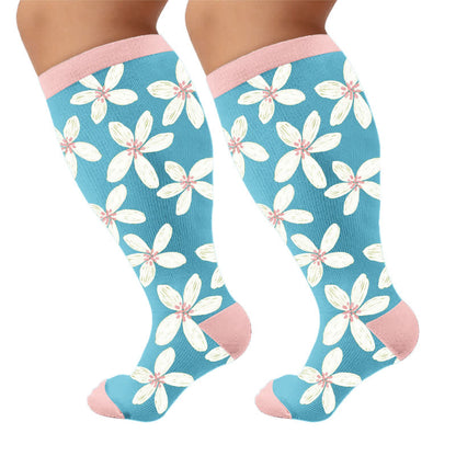Plusock Plus Size Pastel Bloom Compression Socks - image 9