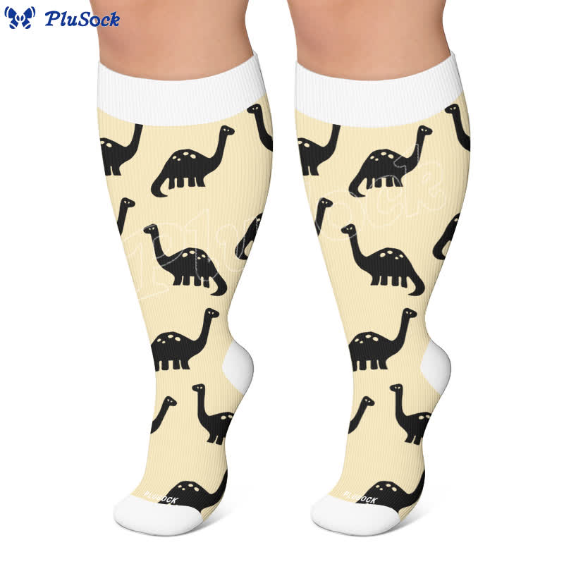 Plusock Plus Size Colorblock Animal Compression Socks - image 4