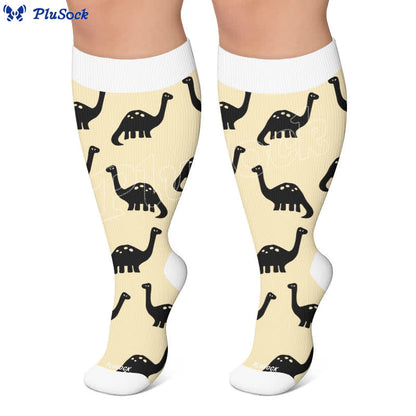 Plusock Plus Size Colorblock Animal Compression Socks - image 4