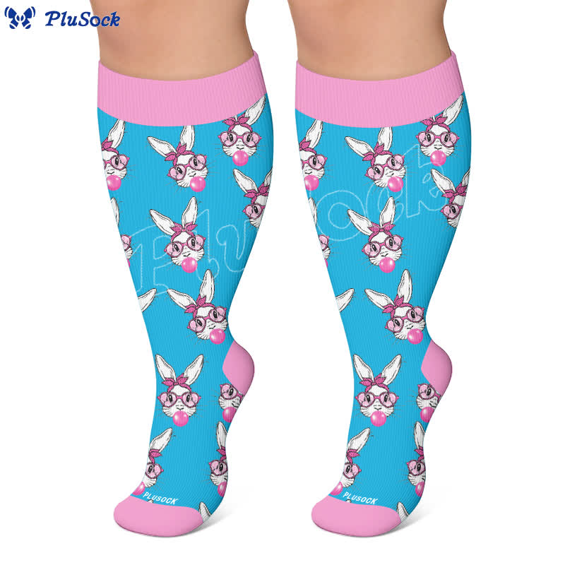 Plusock Plus Size Colorblock Animal Compression Socks - image 5