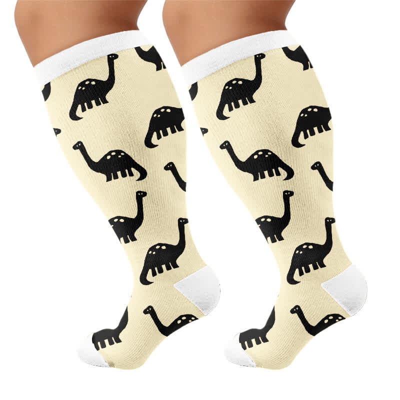 Plusock Plus Size Colorblock Animal Compression Socks - image 8
