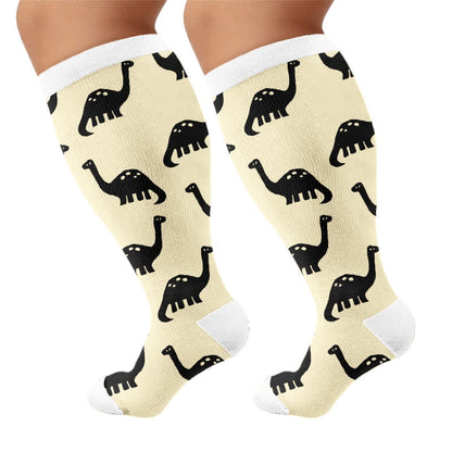 Plusock Plus Size Colorblock Animal Compression Socks - image 8