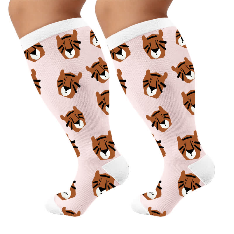 Plusock Plus Size Colorblock Animal Compression Socks - image 10