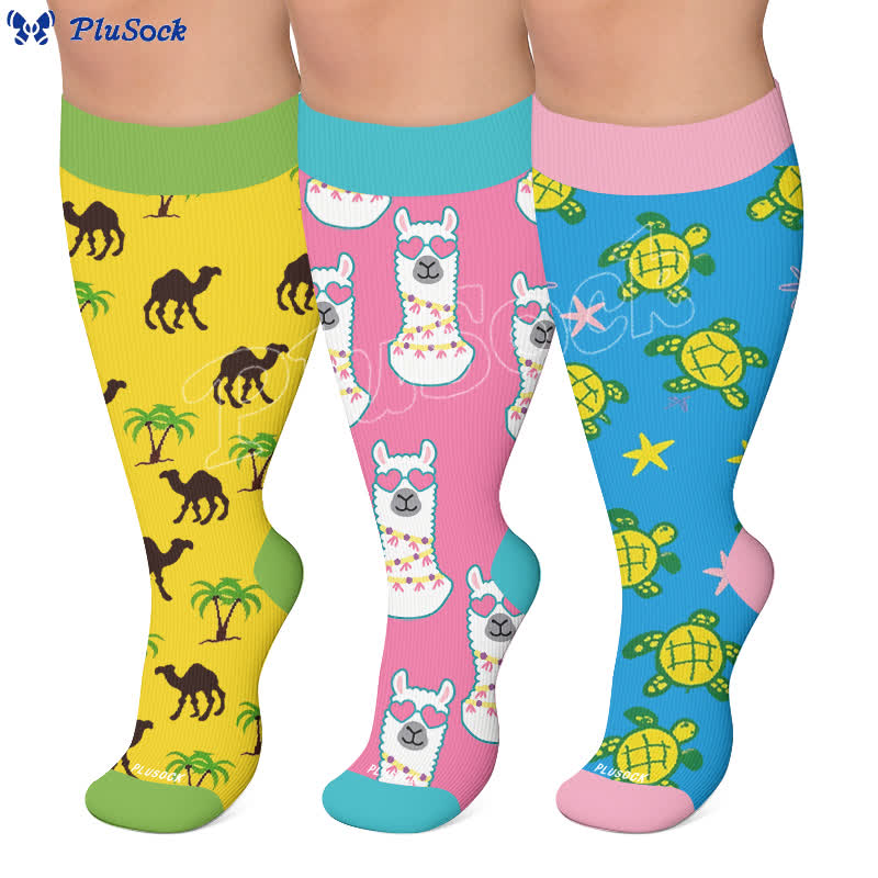 Plusock Plus Size Camel Palm Compression Socks - image 0
