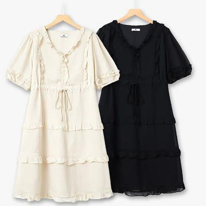 Plusock Romantic Plus Size Tiered Ruffle Midi Dress - image 0