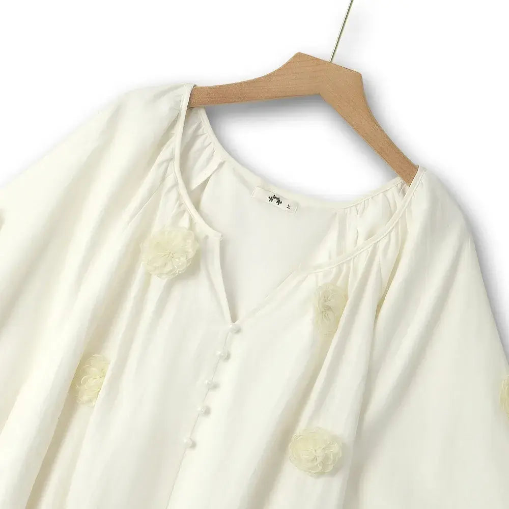 Plusock Soft Boho Tassel Tie Waist Ivory Midi Dress - image 1
