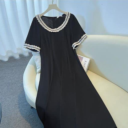 Plusock Plus Size Contrast Lace Midi Dress - image 1