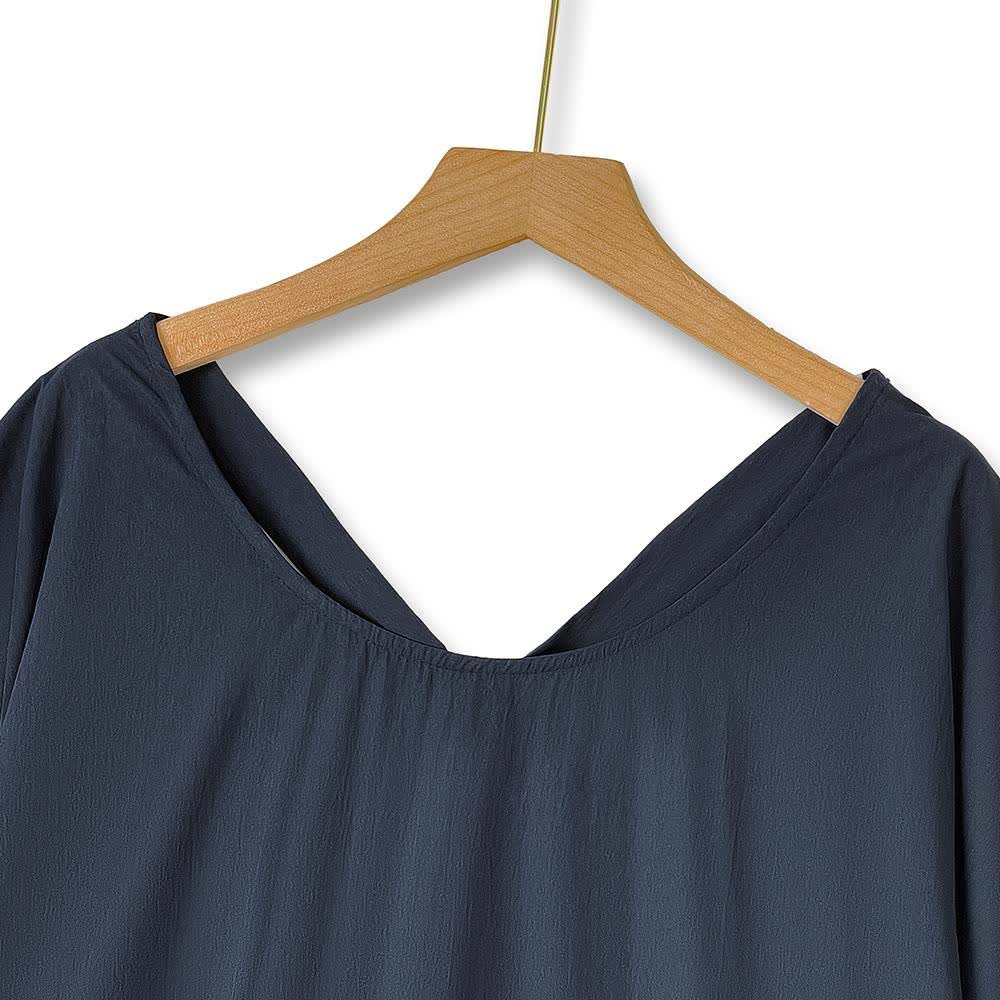 Plusock Plus Size Navy Tie Back Ruffle Hem Midi Dress - image 1