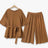 Plusock Relaxed Belted Top Wide Leg Pocket Pants Set - 2Pcs Set - 6XL - image 0