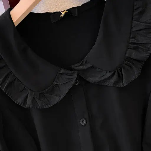 Plusock Plus Size Ruffle Collar Button Front Midi Dress - image 1