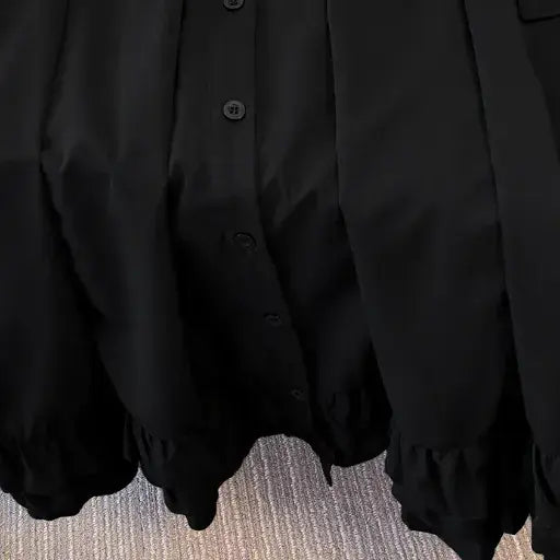 Plusock Plus Size Ruffle Collar Button Front Midi Dress - image 4