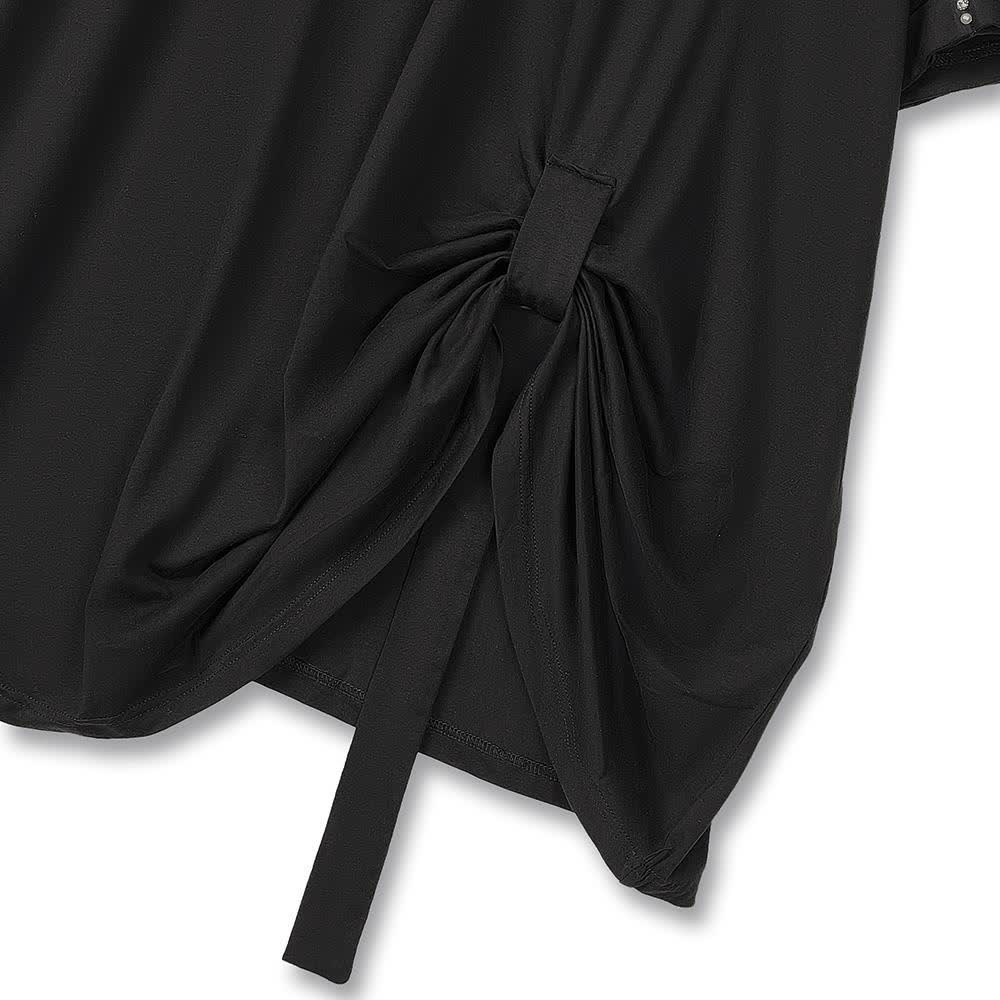 Plusock Plus Size Side Tie Ruched Short Sleeve Midi Skirt Matching Set - image 4