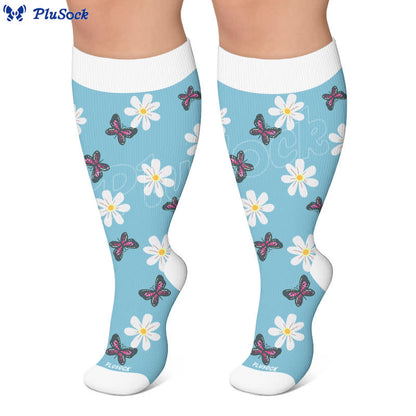 Plusock Plus Size Daisy Butterfly Compression Socks - image 5