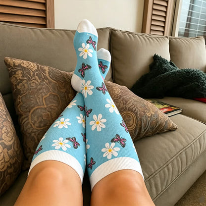 Plusock Plus Size Daisy Butterfly Compression Socks - image 3