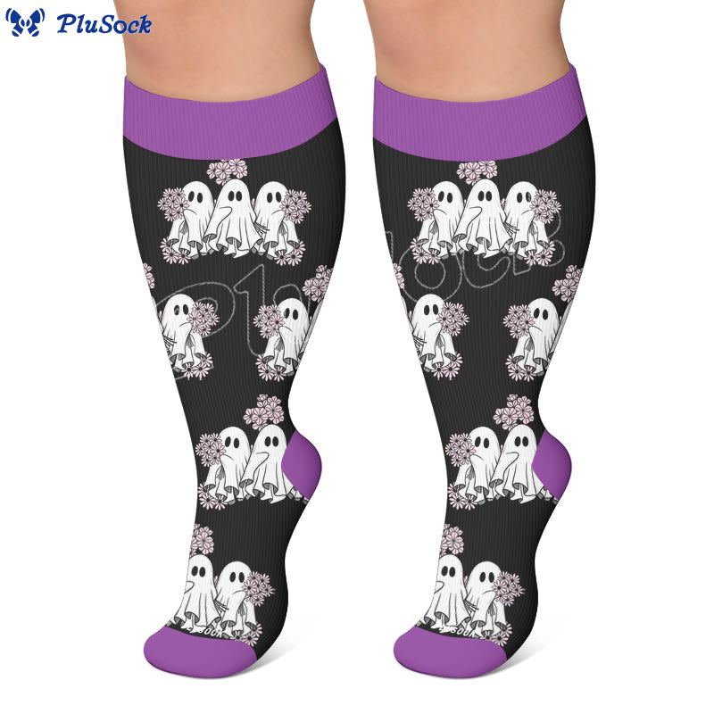 Plusock Plus Size Cute Spooky Compression Socks - image 4