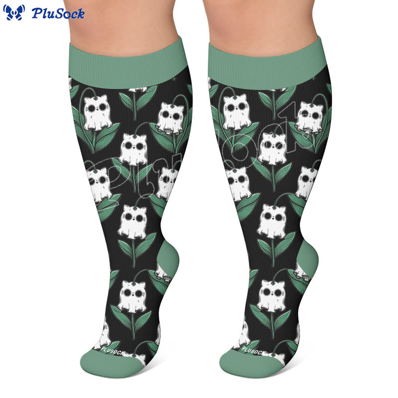 Plusock Plus Size Cute Spooky Compression Socks - image 5