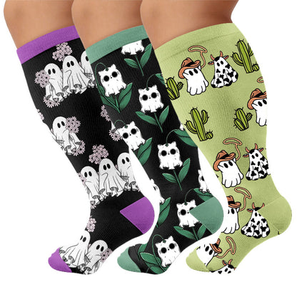 Plusock Plus Size Cute Spooky Compression Socks - image 7