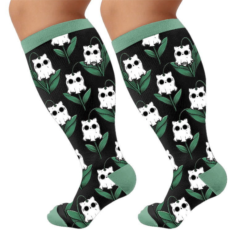 Plusock Plus Size Cute Spooky Compression Socks - image 9
