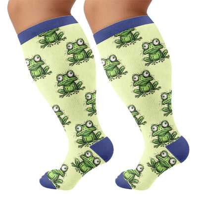 Plusock Plus Size Owl Frog Compression Socks - image 8