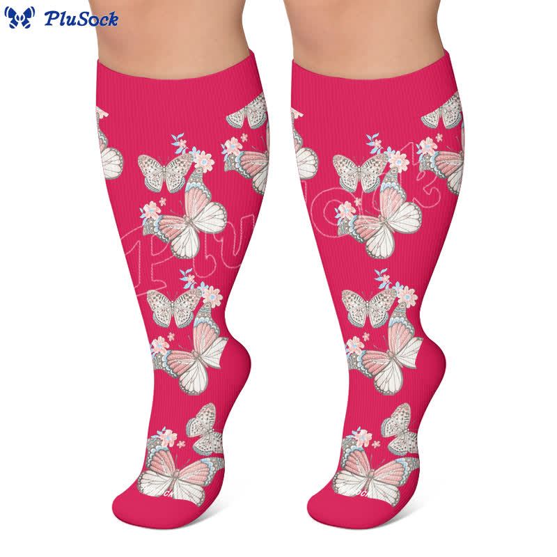 Plusock Plus Size Floral Flutter Compression Socks - image 5