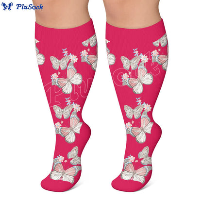 Plusock Plus Size Floral Flutter Compression Socks - image 5