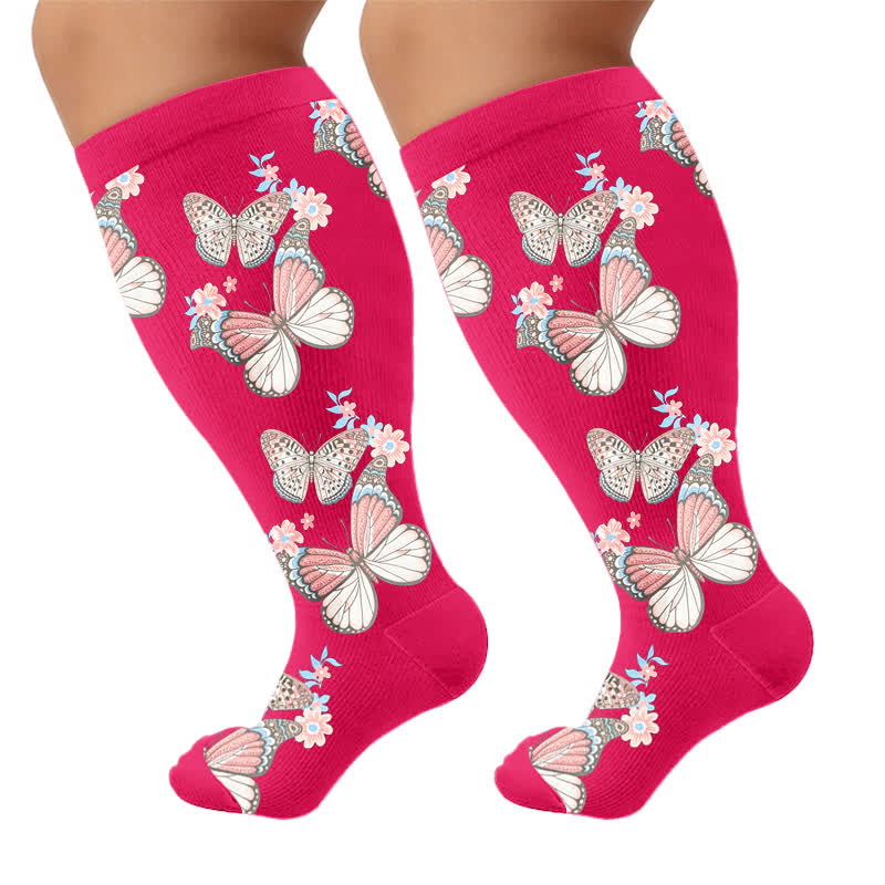 Plusock Plus Size Floral Flutter Compression Socks - image 9