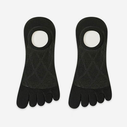 Plusock Breathable Bamboo Five Toe No Show Sokcs(3 Pairs) - Black - EU36-45(US3-11) - image 3