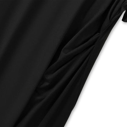 Plusock Plus Size Ruched Waist Mesh V Neck Short Sleeve Midi Dress - image 6