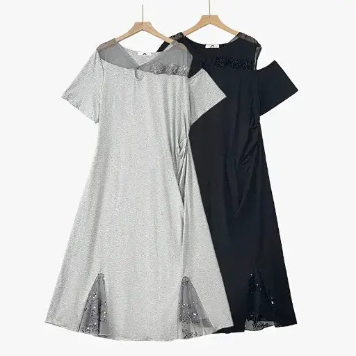 Plusock Plus Size Ruched Waist Mesh V Neck Short Sleeve Midi Dress - image 0