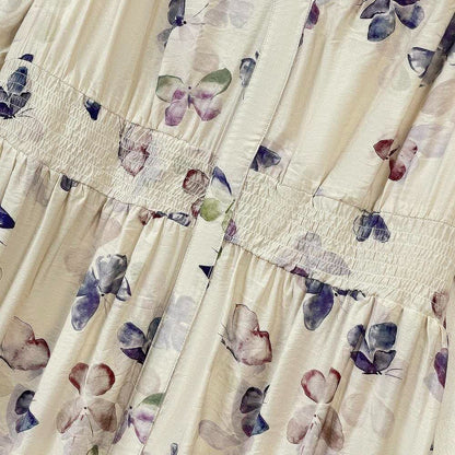 Plusock Vintage Floral V Neck Empire Waist Lightweight Sundresses - image 3