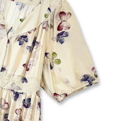 Plusock Vintage Floral V Neck Empire Waist Lightweight Sundresses - image 2