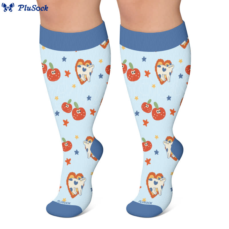 Plusock Plus Size Cartoon Cat Dog Compression Socks - image 7