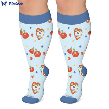 Plusock Plus Size Cartoon Cat Dog Compression Socks - image 7