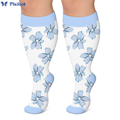 Plusock Plus Size Blush Floral Compression Socks - image 6